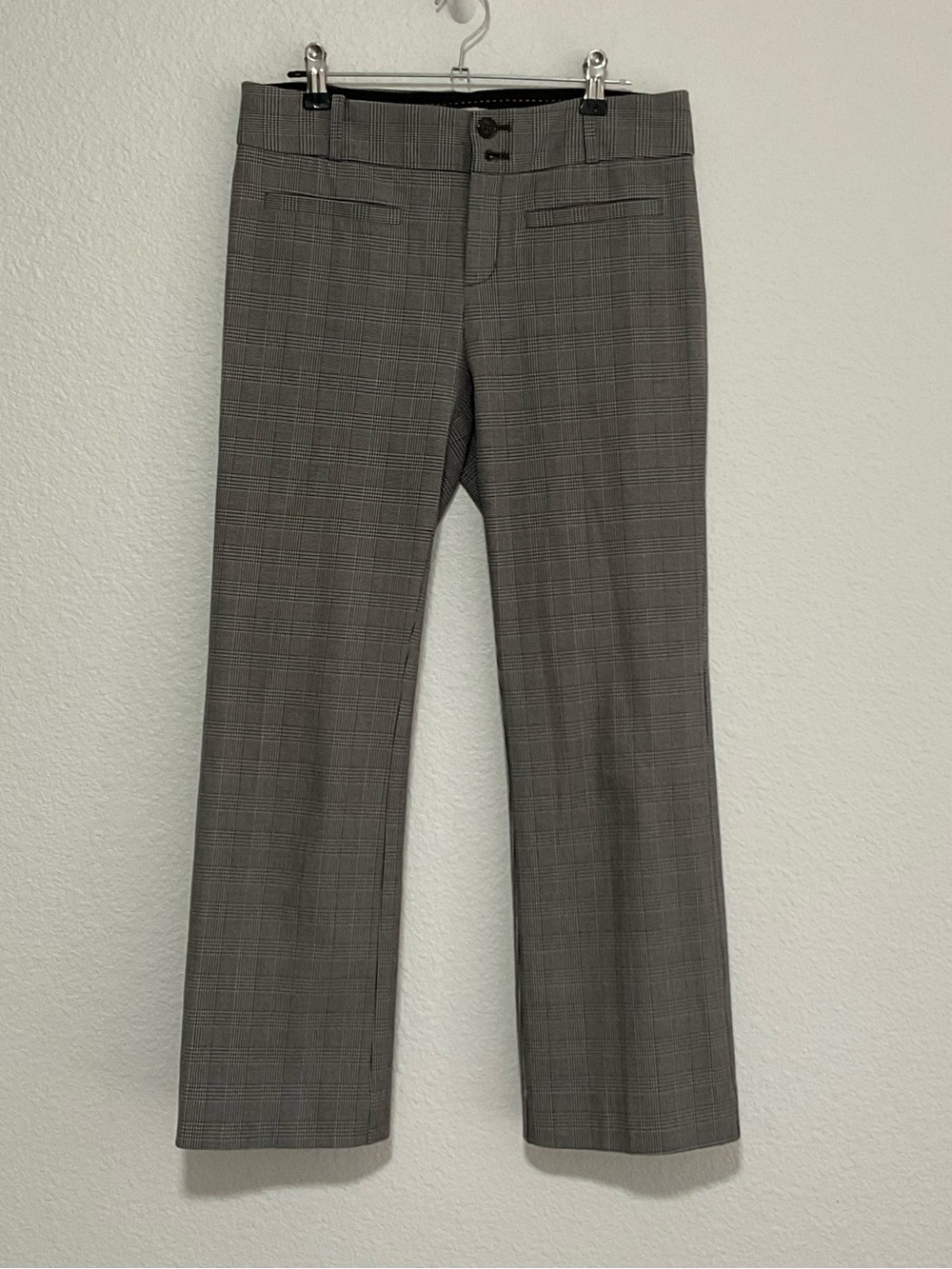 Anthropologie The Essential Kick Flare Houndstooth Plaid Pants US Size 2